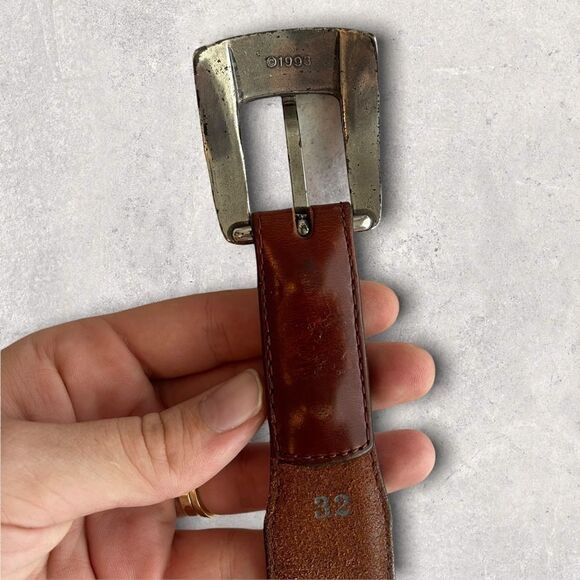 Vintage Women’s 90s Onyx by Brighton Brown Tan Leather Western Cowgirl Belt - Picture 9 of 9